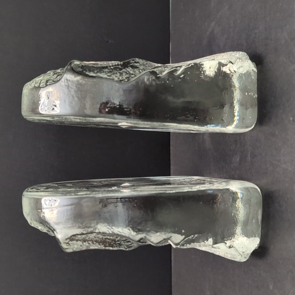 VGT,Clear Art Glass Pilgrim Owl Bookends. - Picture 2 of 8